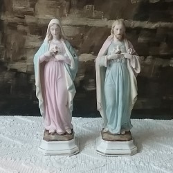 Pair, Virgin + Sacred Heart