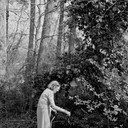 Margaret With Giant Camellia Japonica, 2012. Gelatin silver print.