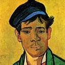Young Man with a Hat - Vincent van Gogh, 1888