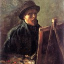 Self-Portrait with Dark Felt Hat at the Easel, 1886