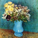 Vase with Flieder, Margerites und Anemones - Vincent van Gogh, 1887