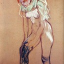 Woman Putting on Her Stocking - Henri de Toulouse-Lautrec