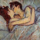 In Bed The Kiss - Henri de Toulouse-Lautrec, 1892